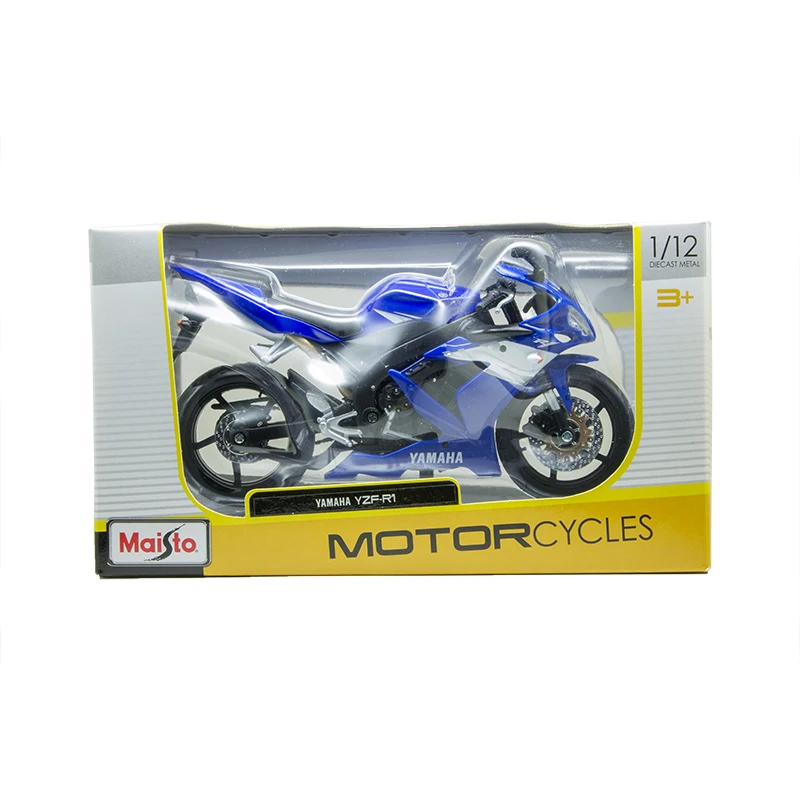 MAISTO YAMA YZFR1 синяя модель мотоцикла 1:12 Масштаб мотоцикл литье под давлением Металл
