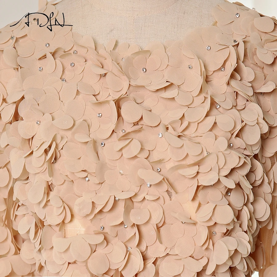 ADLN пользовательские шампанское выпускников платье Scoop шеи одежда с длинным