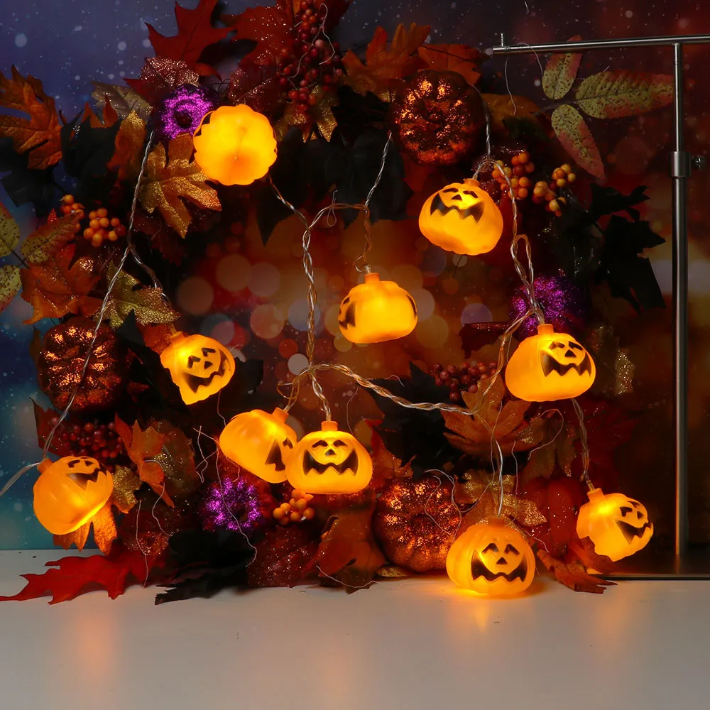 2018 New Hot Halloween Party Ghost Festival Pumpkin LED Battery Lantern String Decoration Home Decor | Освещение