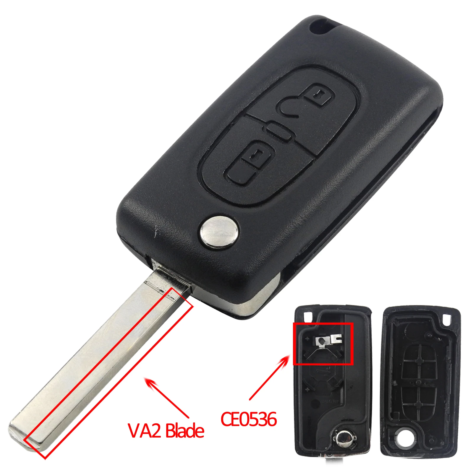 2BTN VA2 CE0536 Автомобиль дистанционного флипа ключа оболочки HU83 VA2 CE0536 CE0523 для peugeot 307 407 308 408 Citroen C2 C3 C4 C5 C6 C8 Xsara Picasso 2/3/4 BTN - Цвет: 2BTN VA2 CE0536