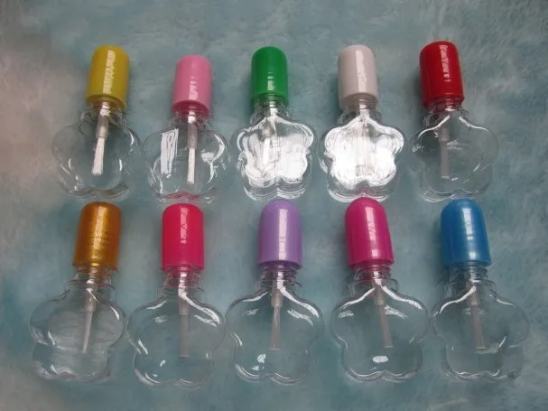 

5 мл пустая бутылка для лака для ногтей, прозрачная пластиковая бутылка в форме цветка, контейнер для упаковки косметики