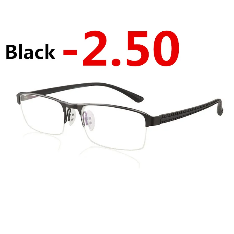 Black -2.50 JIE. B переходные фотохромные солнцезащитные очки близорукость очки готовые близорукость очки для мужчин компьютерные оптические очки Рамка очки с диоптриями-1-2-3-4 - Цвет оправы: Black -2.50