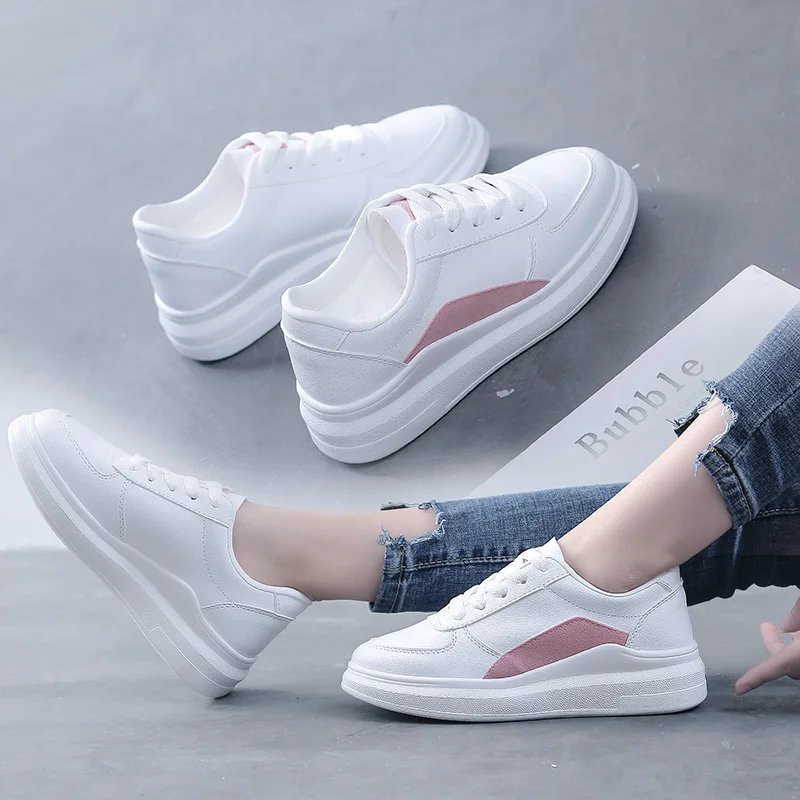 Женские кроссовки белые на платформе Tenis Feminino trampki повседневные 2019|Женские и кеды|