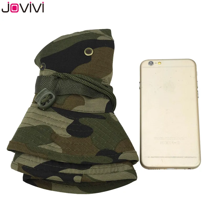 Jovivi 1 шт. уличная шляпа Boonie с широкими полями, дышащие сафари рыболовные шляпы для защиты от УФ-лучей, складная Военная Кепка, пара уличных шапок
