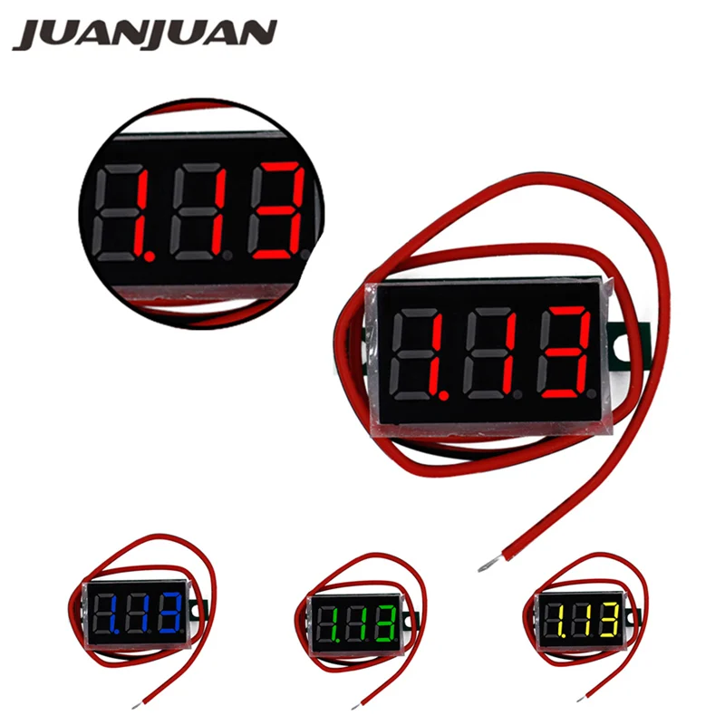

Mini 0.36 inch DC 4.5V-30.0V 3 bits two wire Voltmeter Red LCD display Digital Volt Gauge voltage meter Voltmeter 25% off