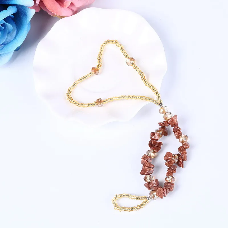 1 пара Многожильная Цепочка ножной браслет StoneBeads Бохо босиком Богемия ювелирные изделия ножной браслет для женщин