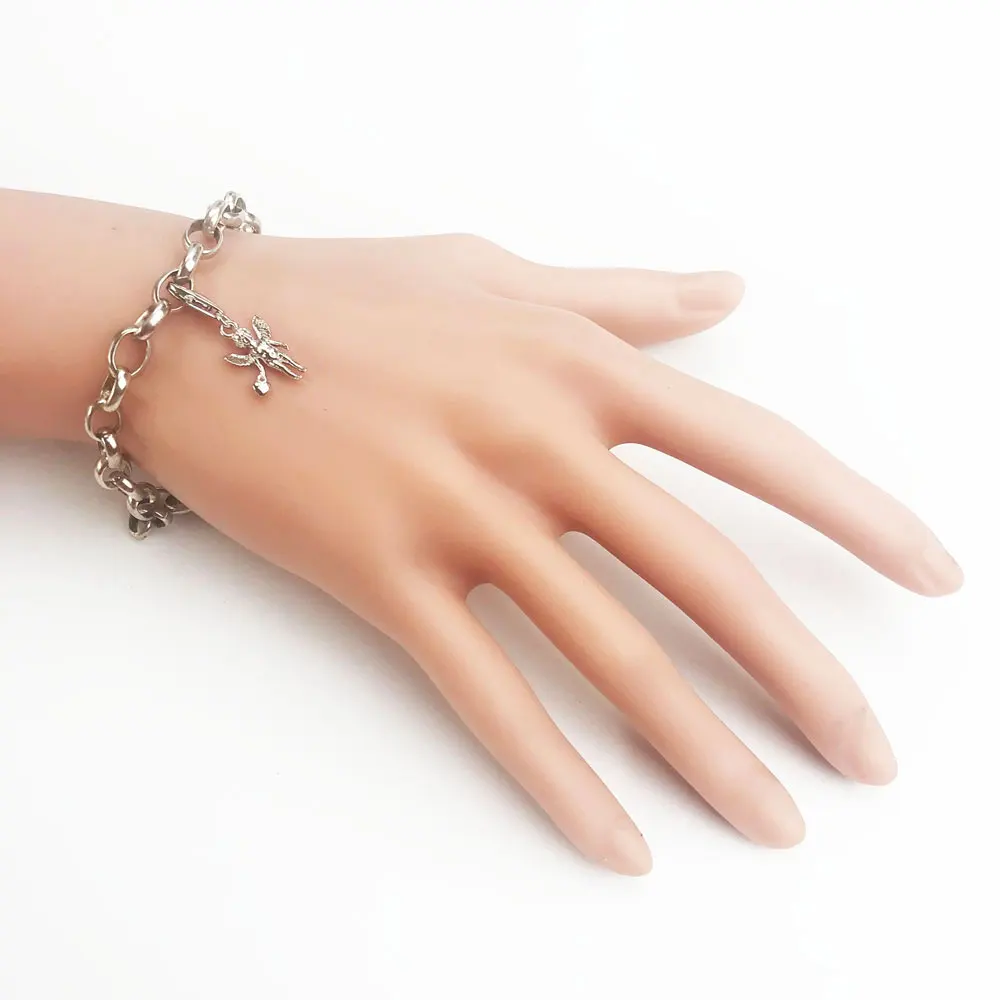 Подвеска в виде сердца Крыло ангела-хранителя браслет из стерлингового серебра