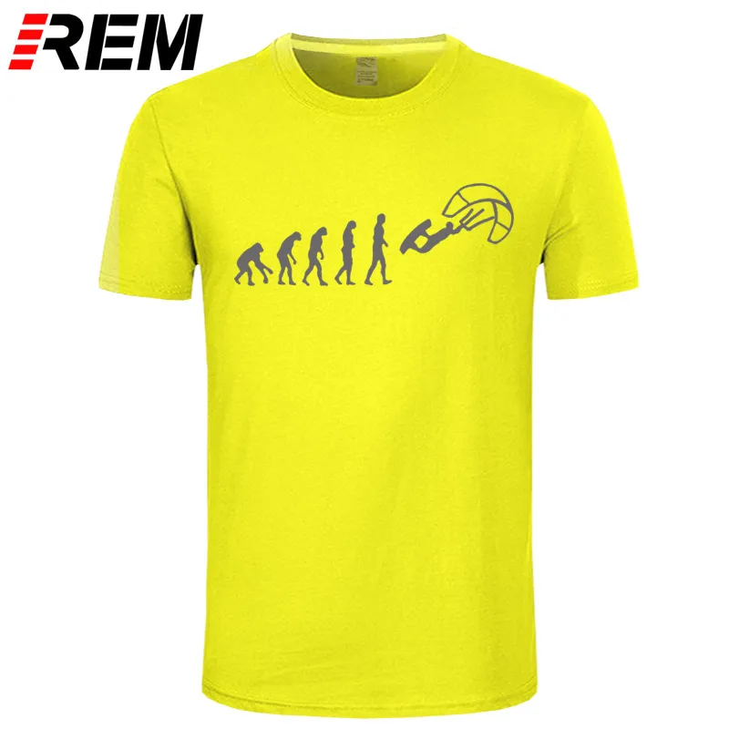 REM Funny Kitesurf Shirt-Kite Surfinger Evolution Kite Boarding, хлопок, футболка классная с принтом, облегающая футболка с буквенным принтом