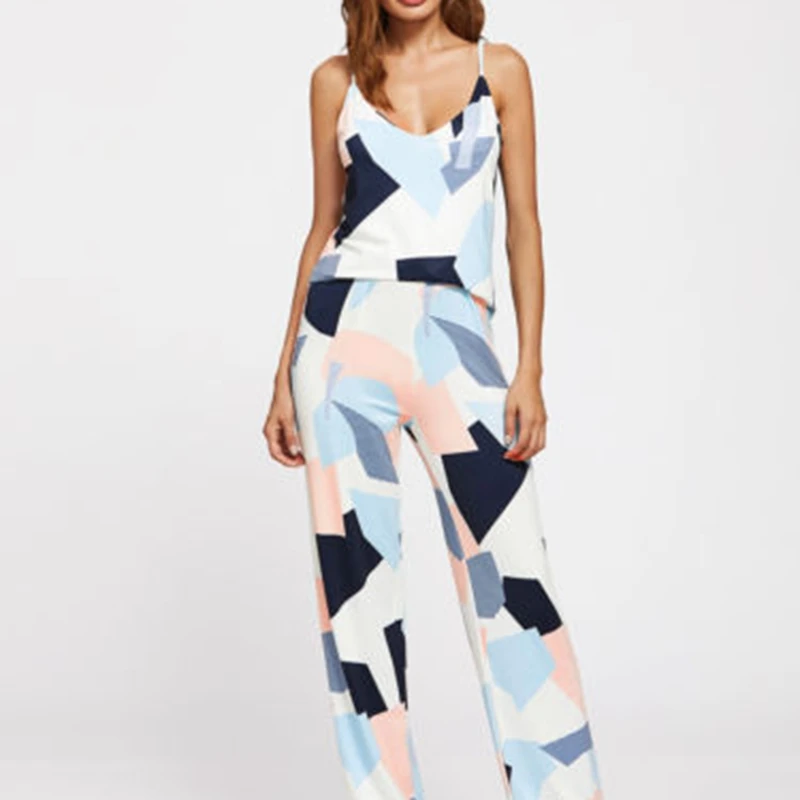 Женские Повседневное летние топы леди футболки брюки комплект из двух предметов