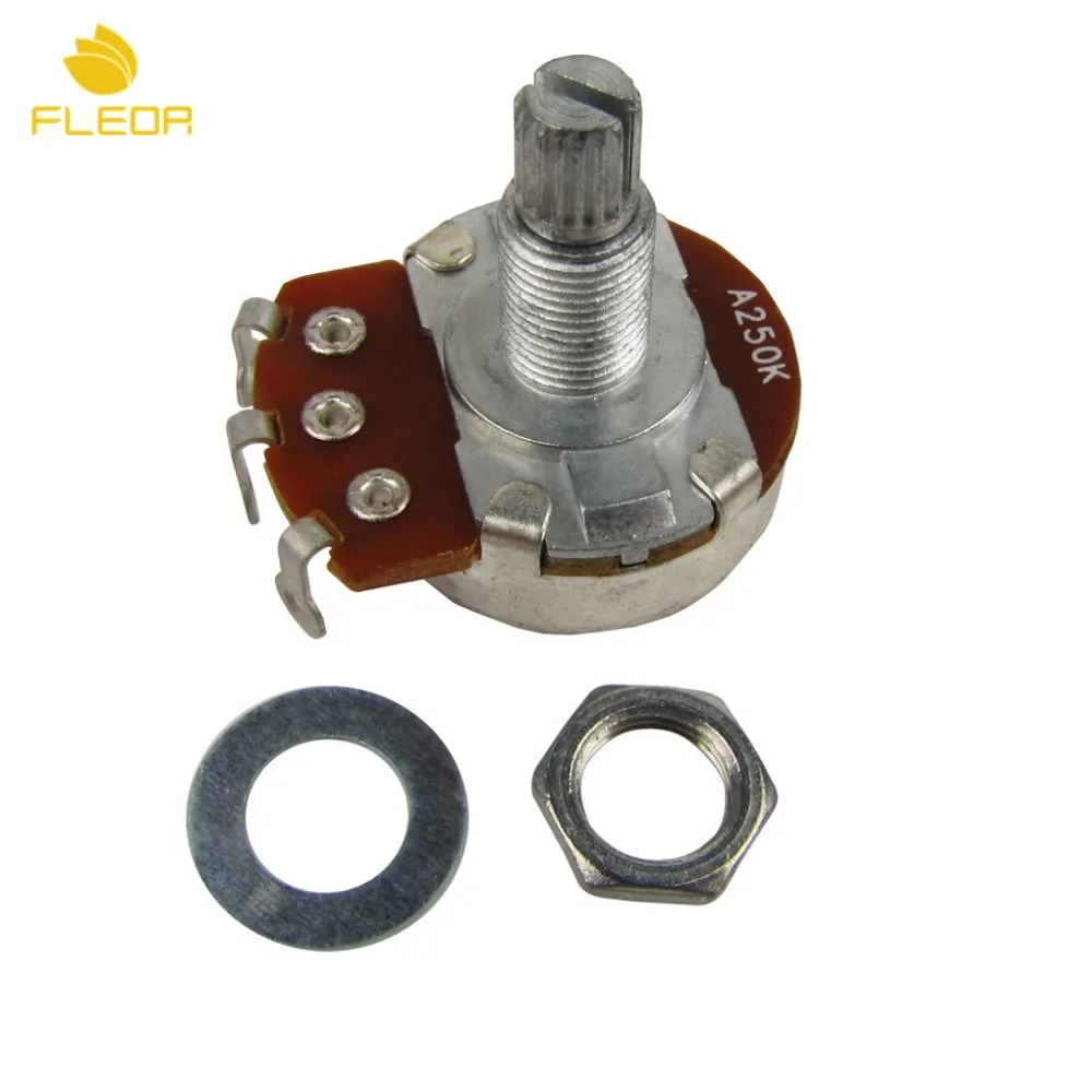 20 шт. полноразмерные потенциометры для бас-гитары FLEOR A250K длинные гитарные