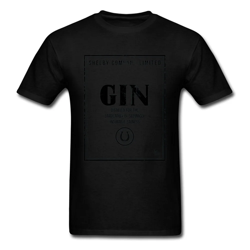 PEAKY BLINDERS GIN Мужская футболка SHELBY COMPANY LIMITED Мужская футболка Модный Топ Футболка с логотипом на заказ Плюс Размер ТВ футболка с надписью - Цвет: Black