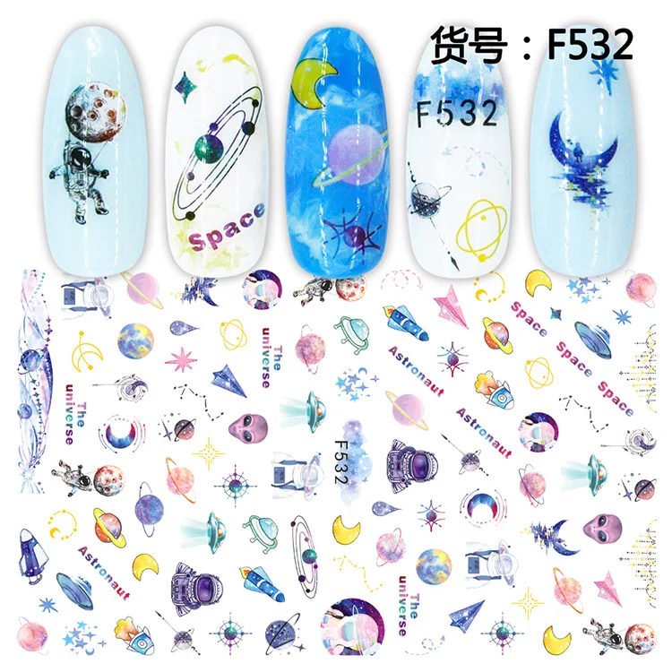 

Space Icon design Newest F532 nail sticker 3d Japan style nail decal back glue DIY decorations tools DIY nail accessory
