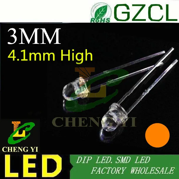 Хорошее качество желтый светодиодный ОД 3 мм 4 1 короткая головка Круглый