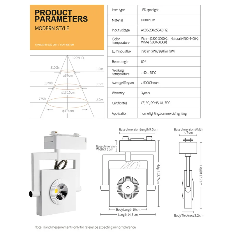 Beste Aisilan Cube Plafond Opbouw 9W Led Down Licht Licht Verstelbare Bestraling Hoek Vierkante Spotlight Voor Indoor Foyer