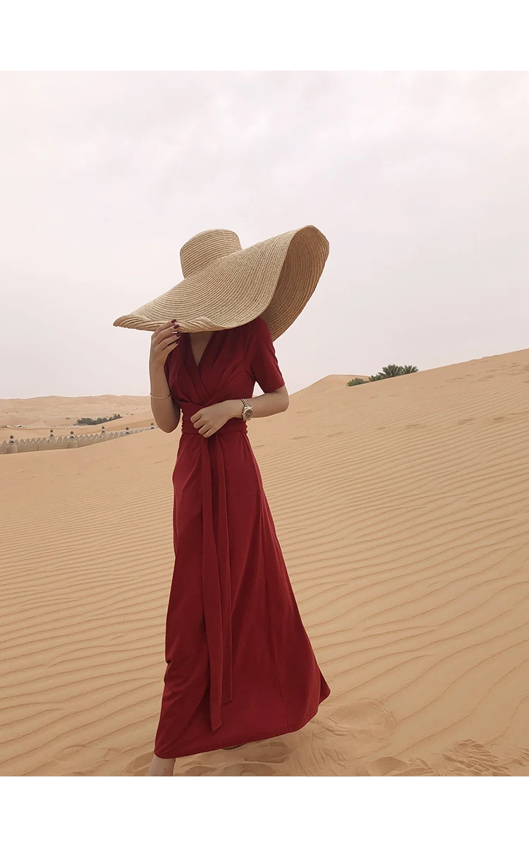SMTHMA Летняя мода Vestidos женское сексуальное повседневное длинное платье с коротким рукавом и v-образным вырезом однотонное Макси платье