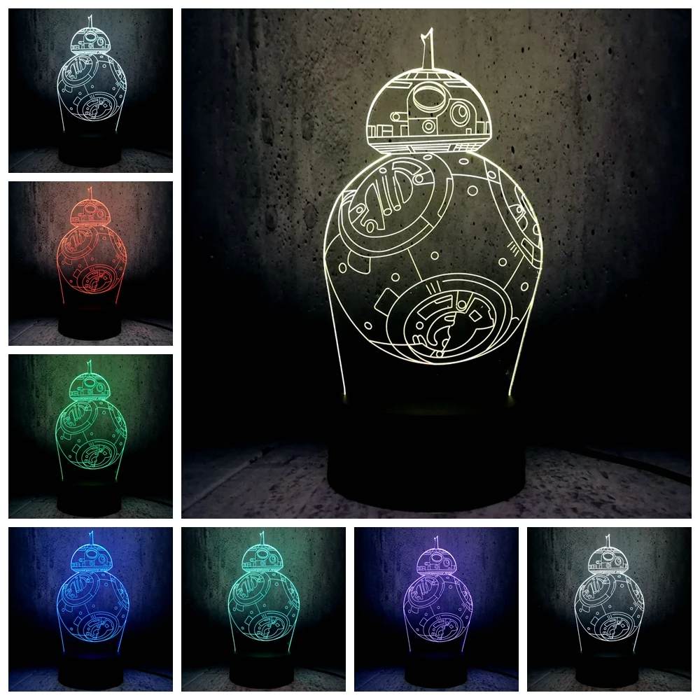 Звездные войны 3D ночные огни Вейдер черный рыцарь Белый воин Супер Вентиляторы