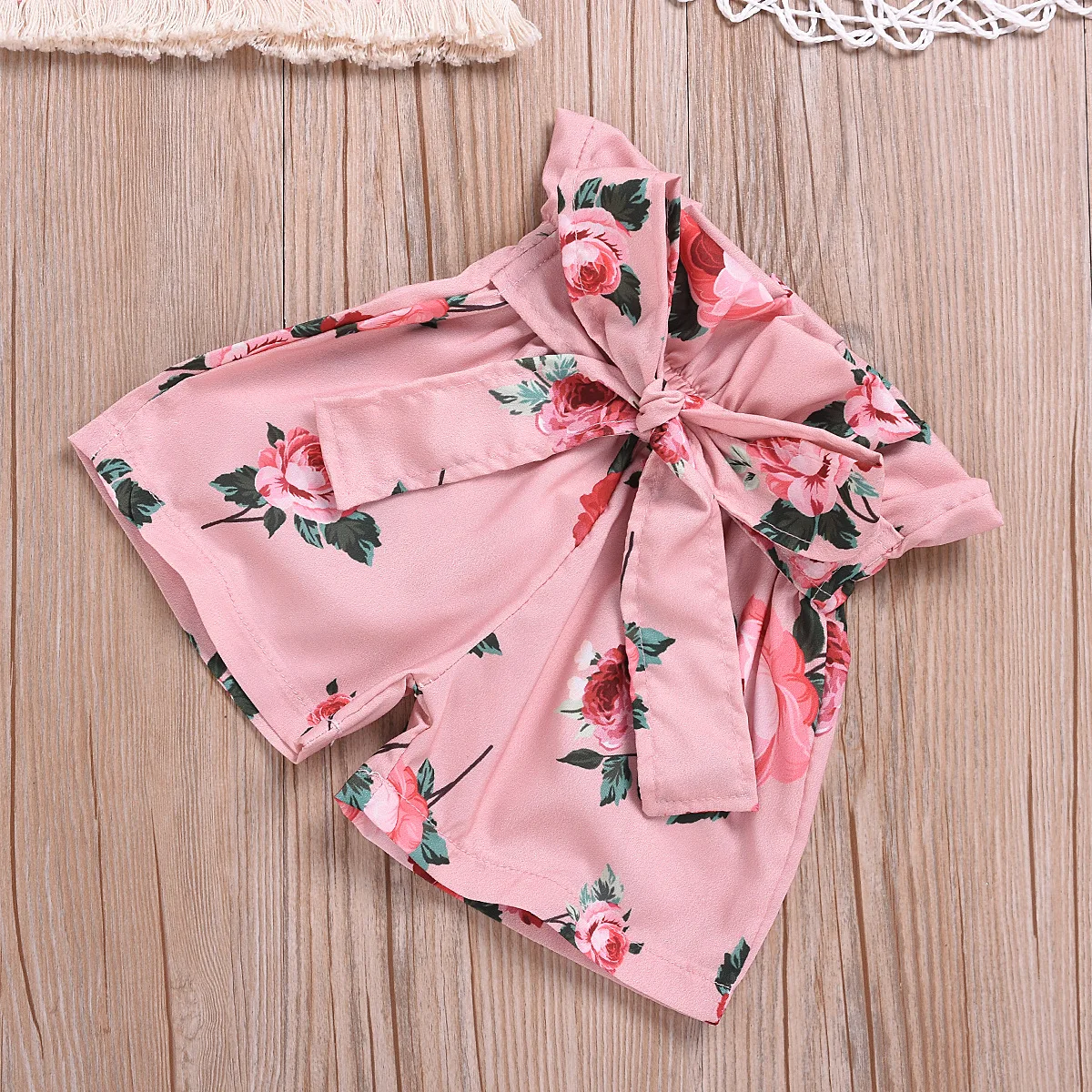 Футболка Топ без рукавов хлопковые шорты с цветочным рисунком комплект одежды