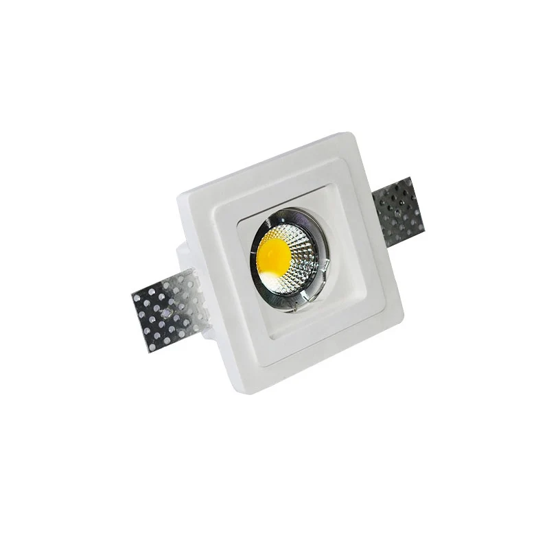 

Handmade paintable led down light fixture, Trimless Gypsum light, Embedded plaster down lamp, LED light with 5W LED bulb