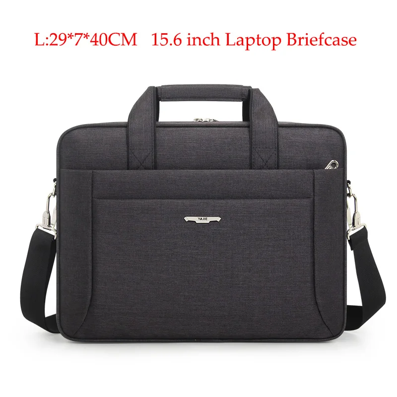 Black -L size Брендовый мужской портфель 15,6 дюймов для ноутбука, сумка для бизнеса, мужская сумка, повседневная мужская офисная сумка, деловые сумки для компьютера - Цвет: Black -L size