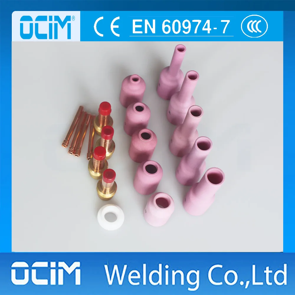 19 шт. набор аксессуаров для горелки TIG длинная керамическая чаша насадка корпус