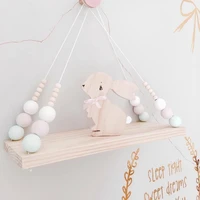 home wall hanging wooden ornaments nordic beads board hanging storage shelf kids room nursery home wall decor