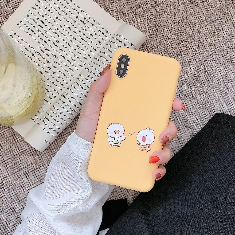 Милый чехол с животными для iPhone X XS Max XR 6 6S 7 8 Plus мягкий iphone TPU защита экрана розовый