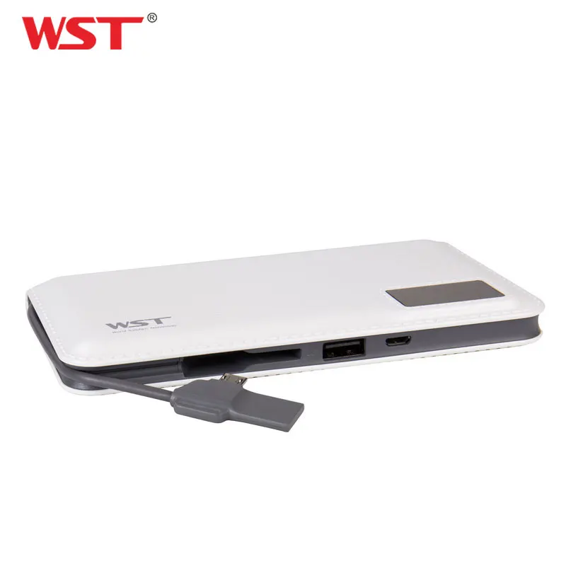 Портативное зарядное устройство WST10000mAh ультратонкий литий полимерный