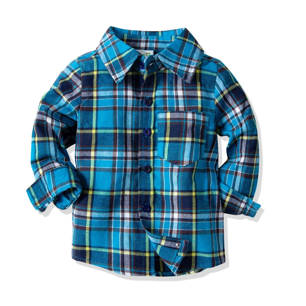 2019 Cotton Plaid Shirt+Pants Baby Boy Clothing Sets Gentleman Clothes Outfits Bebes Suits 2 to 8 Years Old 4 PCS Set |