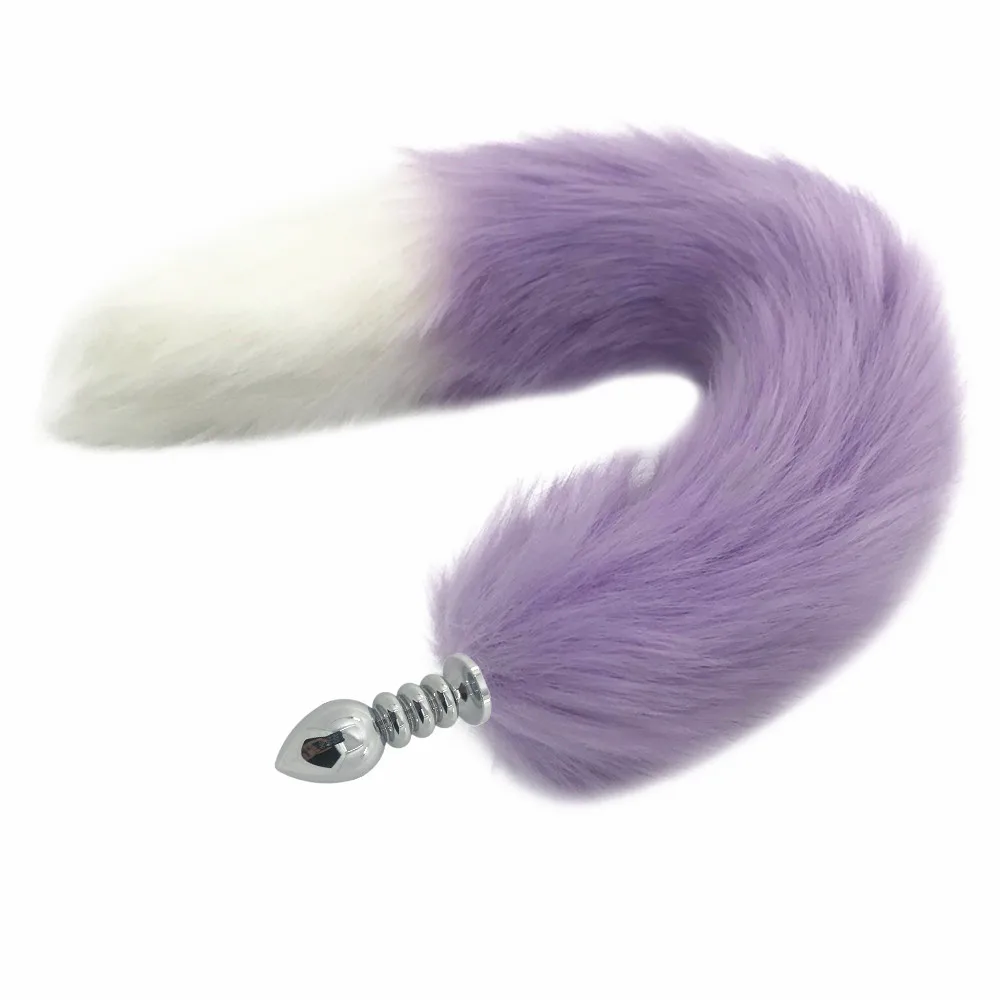 Силиконовая Анальная пробка с гладким мехом и лисьим хвостом для косплея
