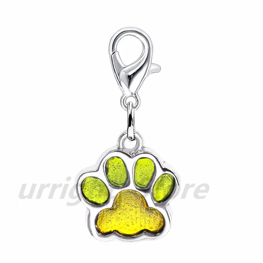 4-1 10 шт. эмаль Bling Cat Dog/Bear отпечаток лапы висячий Шарм подходит вращающийся Омар застежка брелок кольца для ключей сумка Ювелирные изделия HC503 - Окраска металла: 4-1