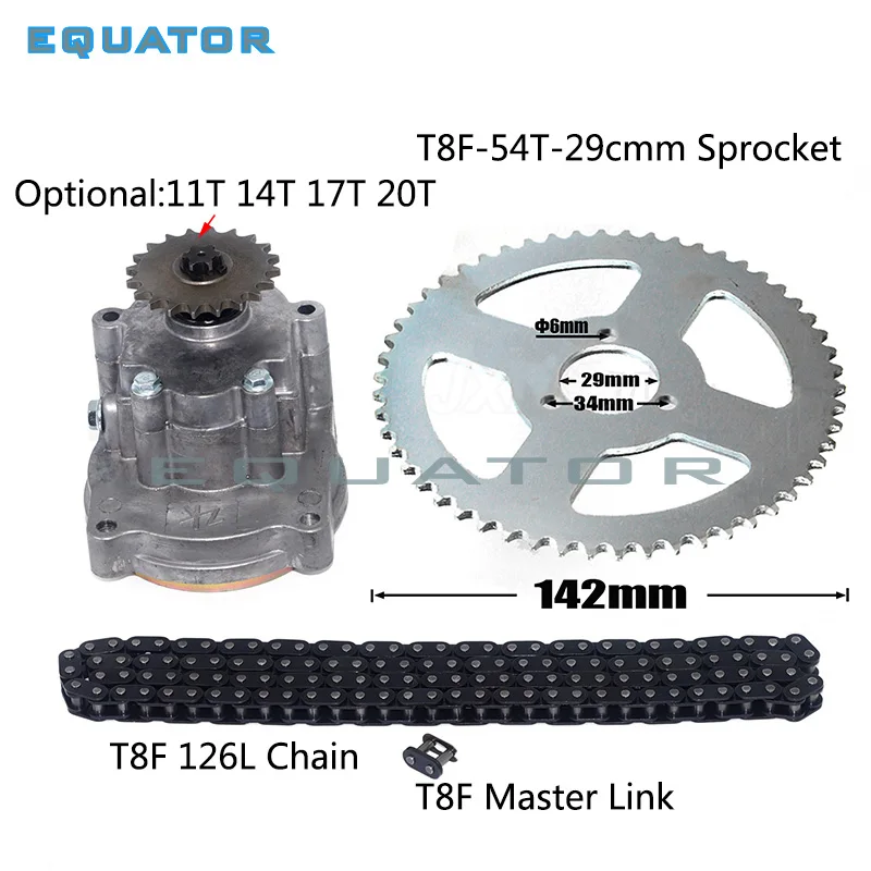 29inner Dia 54T SET T8F барабан сцепления коробка передач Звездочка с цепью для 33cc 43cc 49cc Ty Rod II Go Kart мини мото байк скутер Xtreme ATV багги - Цвет: 29inner Dia 54T SET