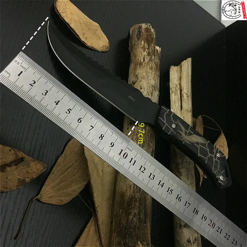 FD21 57 HRC Колчан с деревянной ручкой черный прямой 8 cr13 Многофункциональный