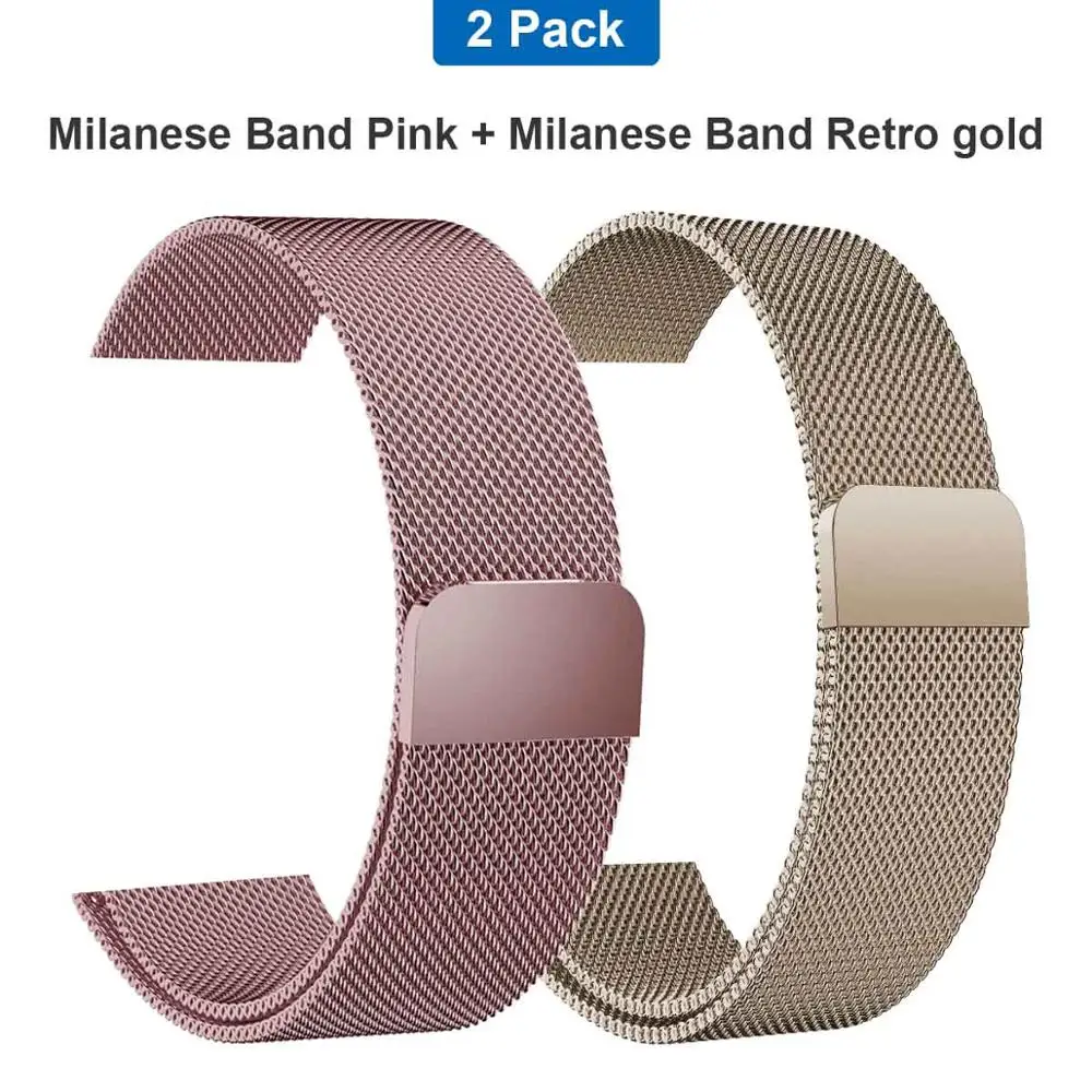 ML Pink Retro gold Металлический Нержавеющая сталь Миланский Браслет, Браслет для наручных часов Apple Watch 44 мм 40 мм, ремешок для наручных часов iWatch серии 4/3/2/1, 42 мм, 38 мм, ремешок для часов - Цвет ремешка: ML Pink Retro gold