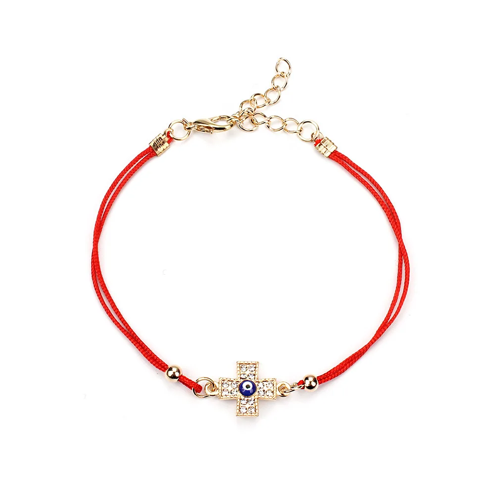 Браслет из красной веревки с изображением сглаза плетеный браслет кармы Хамса
