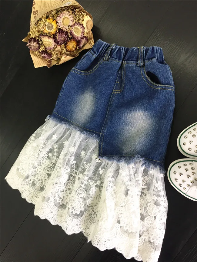 Джинсовые юбки для маленьких девочек 2019 модная весенняя новая детская одежда