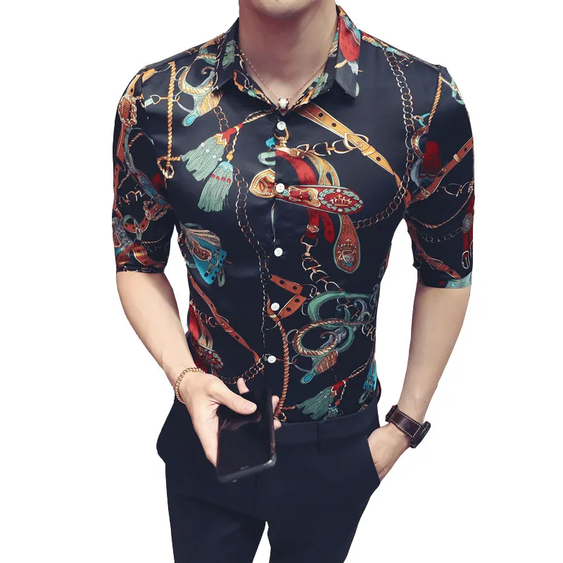 Мужские рубашки с цветочным принтом Cashew модные мужские в стиле барокко Camiseta Masculina