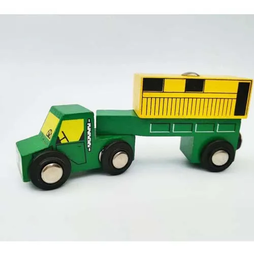 cargo truck Магнитный Деревянный Кран дом железная дорога аксессуары деревянный Паровозик игрушки DIY обучающая игрушка совместимая деревянная дорожка подарки для детей - Цвет: cargo truck