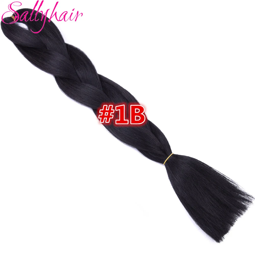 #17 Sallyhair Омбре плетение волос для наращивания 2 тона цвет 1 упаковка 24 дюйма Высокая температура Большие синтетические косы объемные волосы черный - Цвет: #17