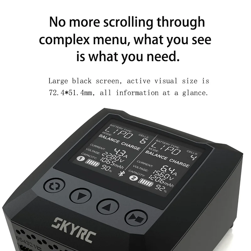 SKYRC B6 Nano Duo 2X100 Вт 15A AC Bluetooth Смарт зарядное устройство Dis зарядное устройство Поддержка Sky зарядное устройство приложение
