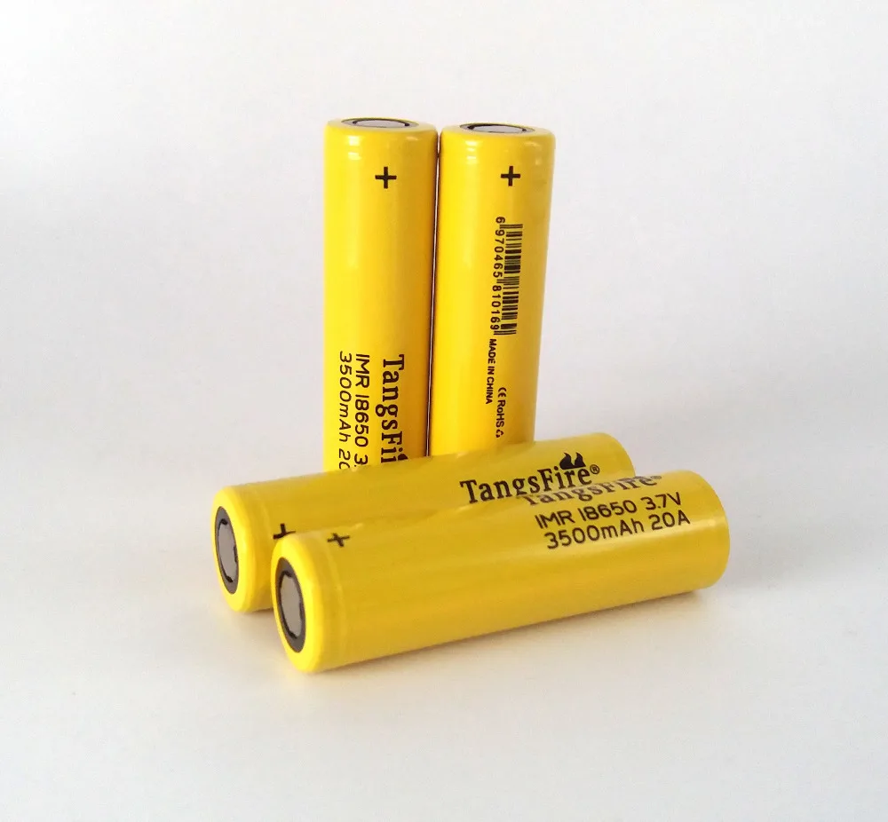 Tangsfire 4 шт. 18650 IMR Li Ion 20a 3.7В 3500 мА/ч перезаряжаемая батарея для электронных сигарет с