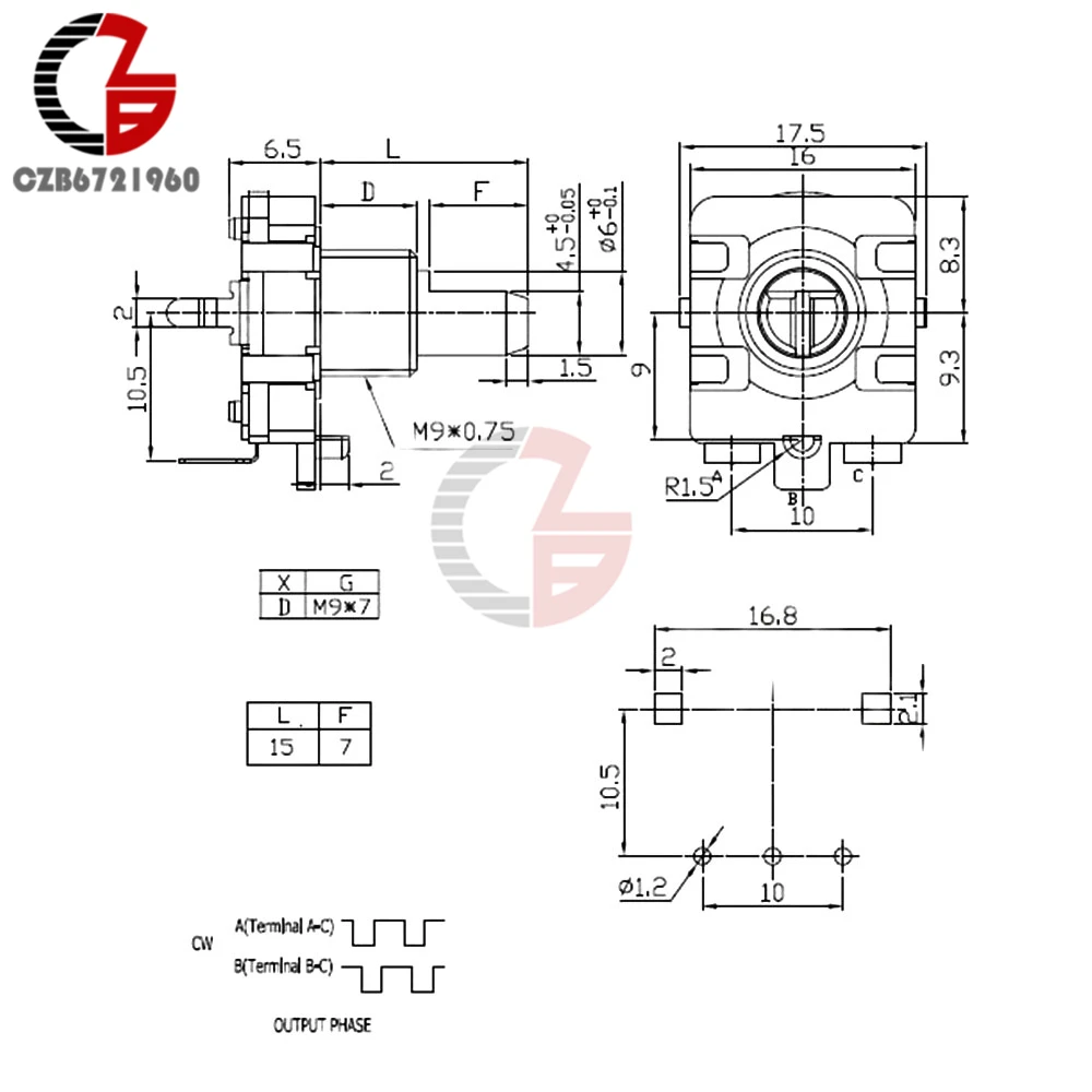 2 шт. Поворотный энкодер с переключателем EC16 аудио цифровой потенциометр 15 мм