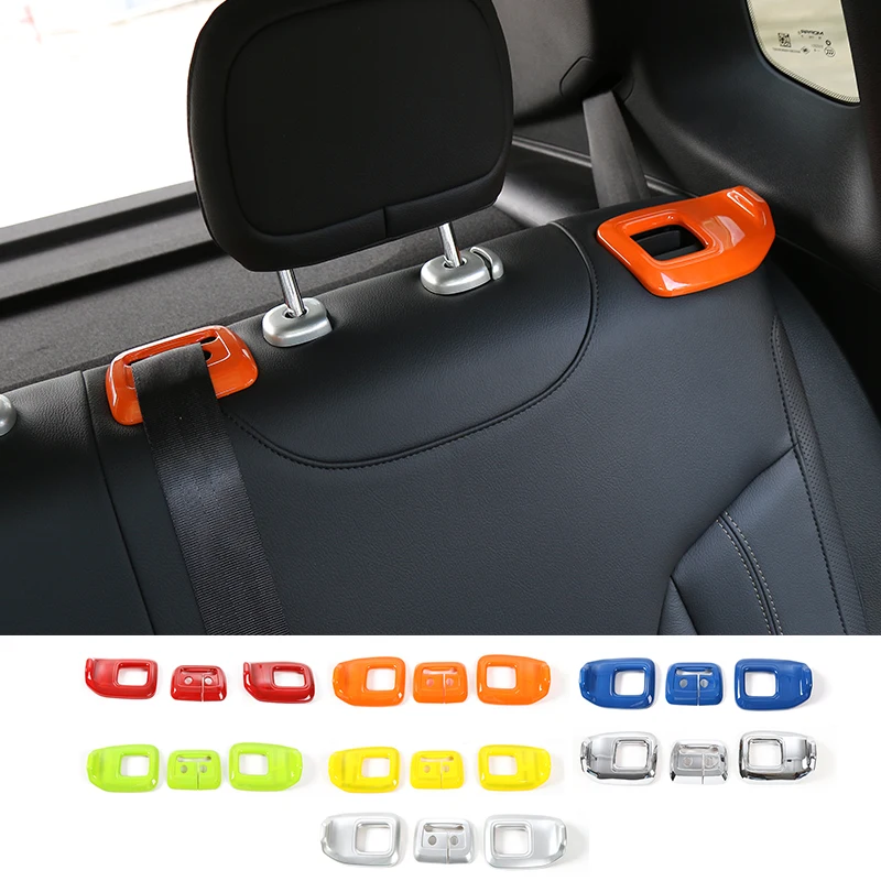 

SHINEKA Car Styling Interior Rear Seat Adjustment Decoration Button Bezel Cover Trim Sticker ABS for Jeep Renegade 2016+