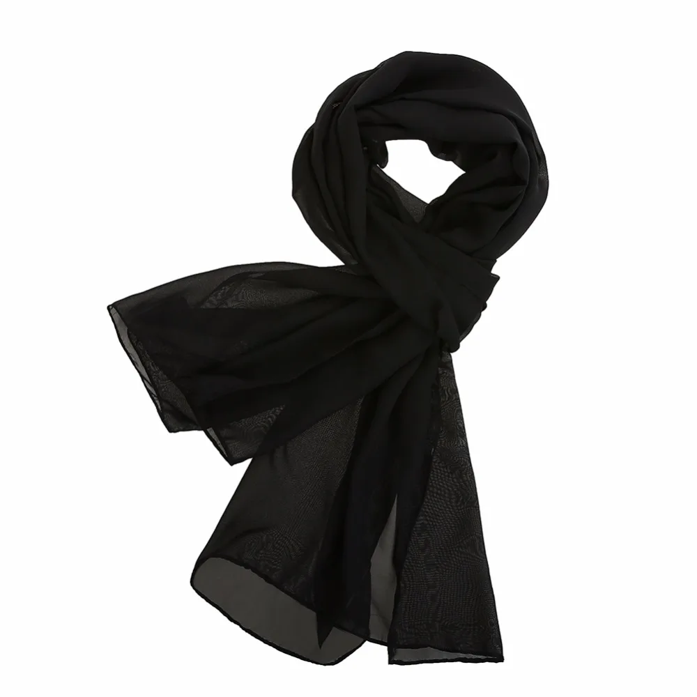 YUNUO Black One Layer Long Wedding Shawl Wraps Chiffon Women Party Evening Dress Occasion Scarf | Свадьбы и торжества