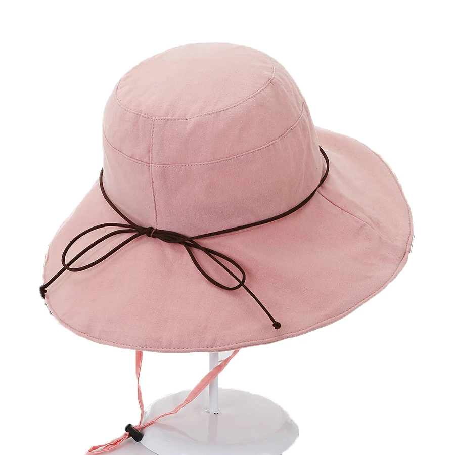 

New Women Srpring Summer Sun Hats Female Travel Beach Hat Sun Cap Wide Brim Sun Fisherman Hats Ladies Casual Foldable Cloth Caps