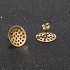 Пустые серьги из нержавеющей стали с покрытием из настоящего золота, 80 шт., 18K, фурнитура для рукоделия, с отверстиями для изготовления ювелирных изделий