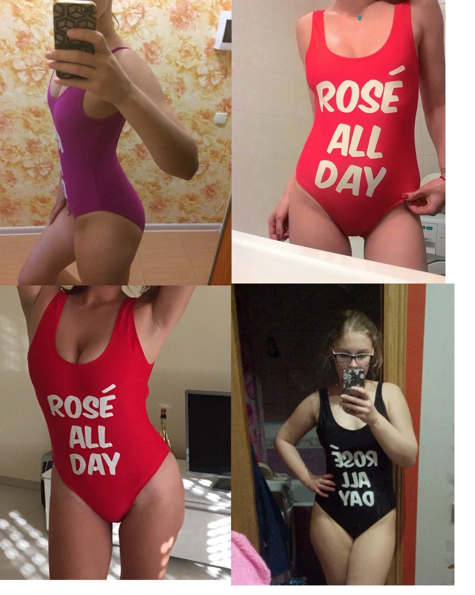 Розовый весь день закрытый Купальник Цельный купальник женский красный Монокини