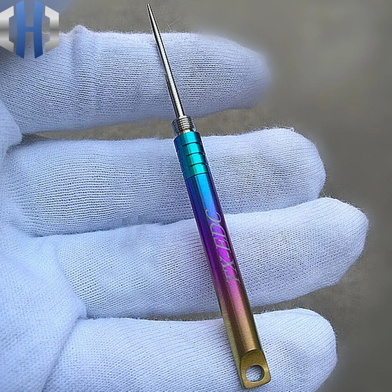 Новая легкая Ушная ложка из титанового сплава, зубочистка для улицы, EDC, титановая Ушная ложка, вилка для фруктов, карманный инструмент, зубочистка-держатель