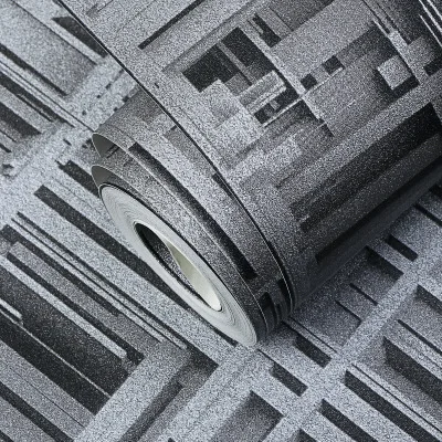 Серый Лофт обои s 3d имитация металла сталь геометрические обои Винтаж гостиная Салон Парикмахерская фон настенные фрески - Цвет: Black