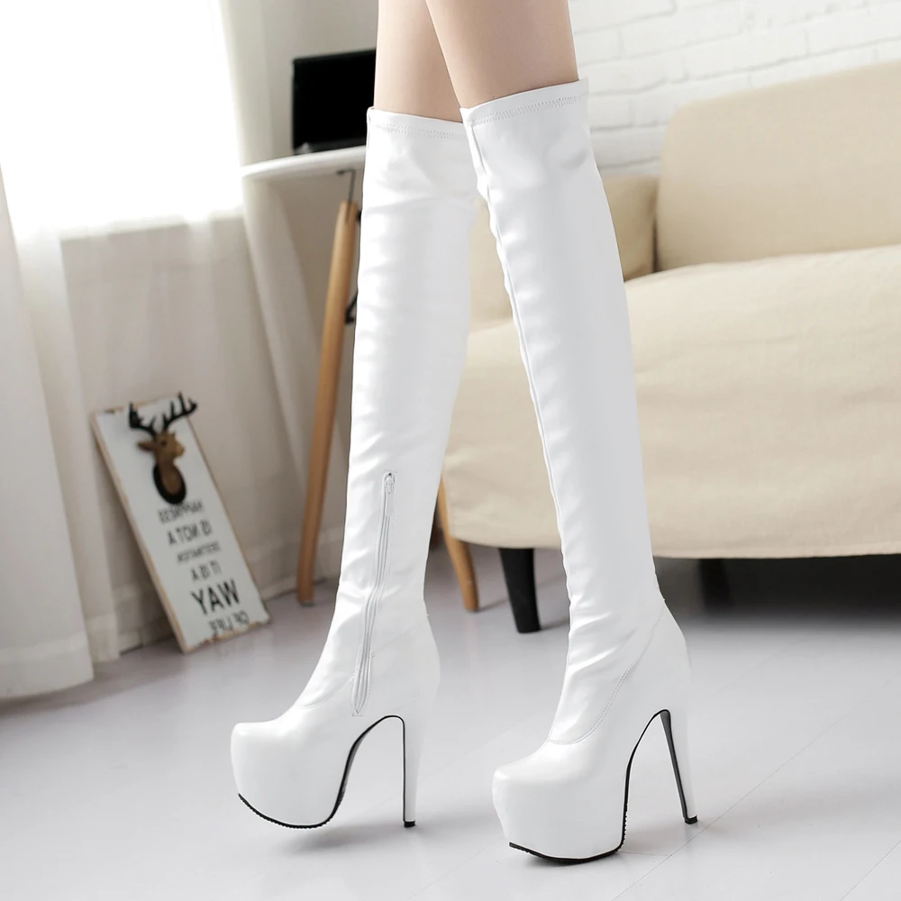 Ботфорты ANNYMOLI женские зимние пикантная обувь на тонком каблуке высокие сапоги