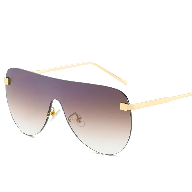 Большие ретро очки без оправы женские цельные Google Роскошные брендовые